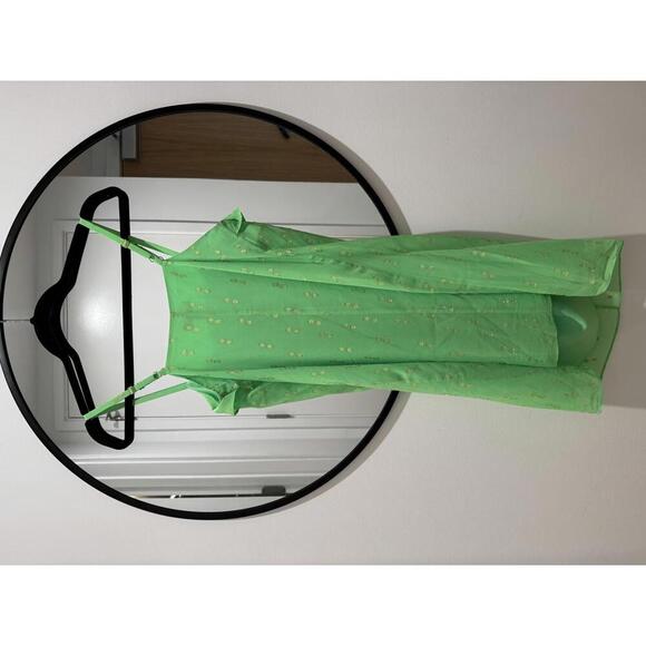 NWOT Lilly Pulitzer Gianna Silk Strappy Ruffle Mini Dress Green Gold Size Small - Picture 5 of 8